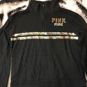 PINK Gold and Black Quarter Zip